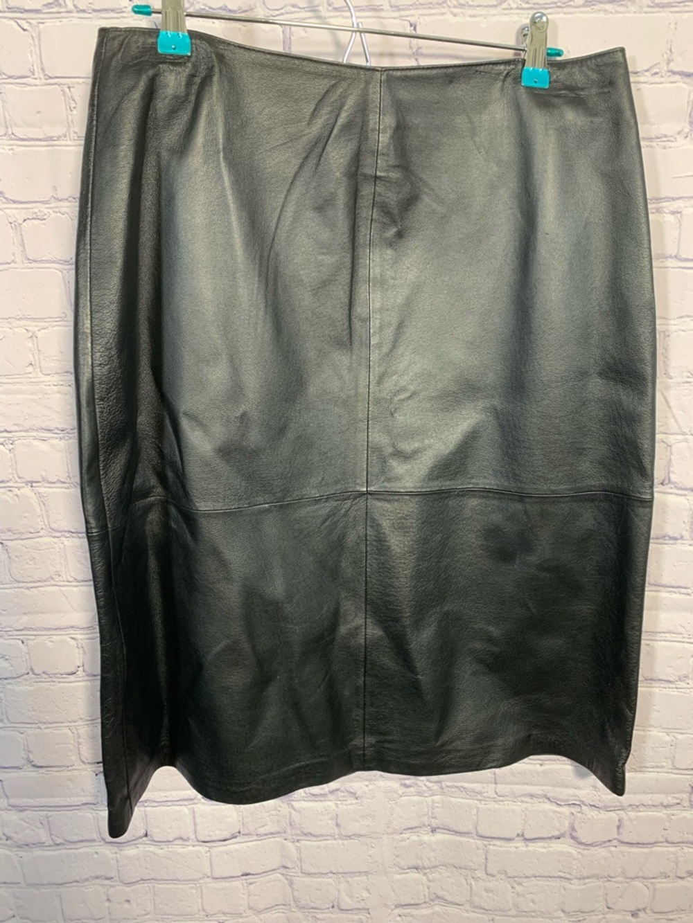 Massini Womens Leather Midi Skirt Black Size 12 Western Grunge Steam Punk Casual